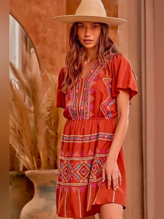 Savanna Jane Dresses & Skirts - ❤️ NWT! SAVANNA JANE DESERT ESCAPE EMBROIDERED BOHO DRESS, LARGE